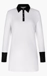 Laced Collar Design Jersey Tailored Shirt Dress