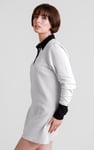 Laced Collar Design Jersey Tailored Shirt Dress