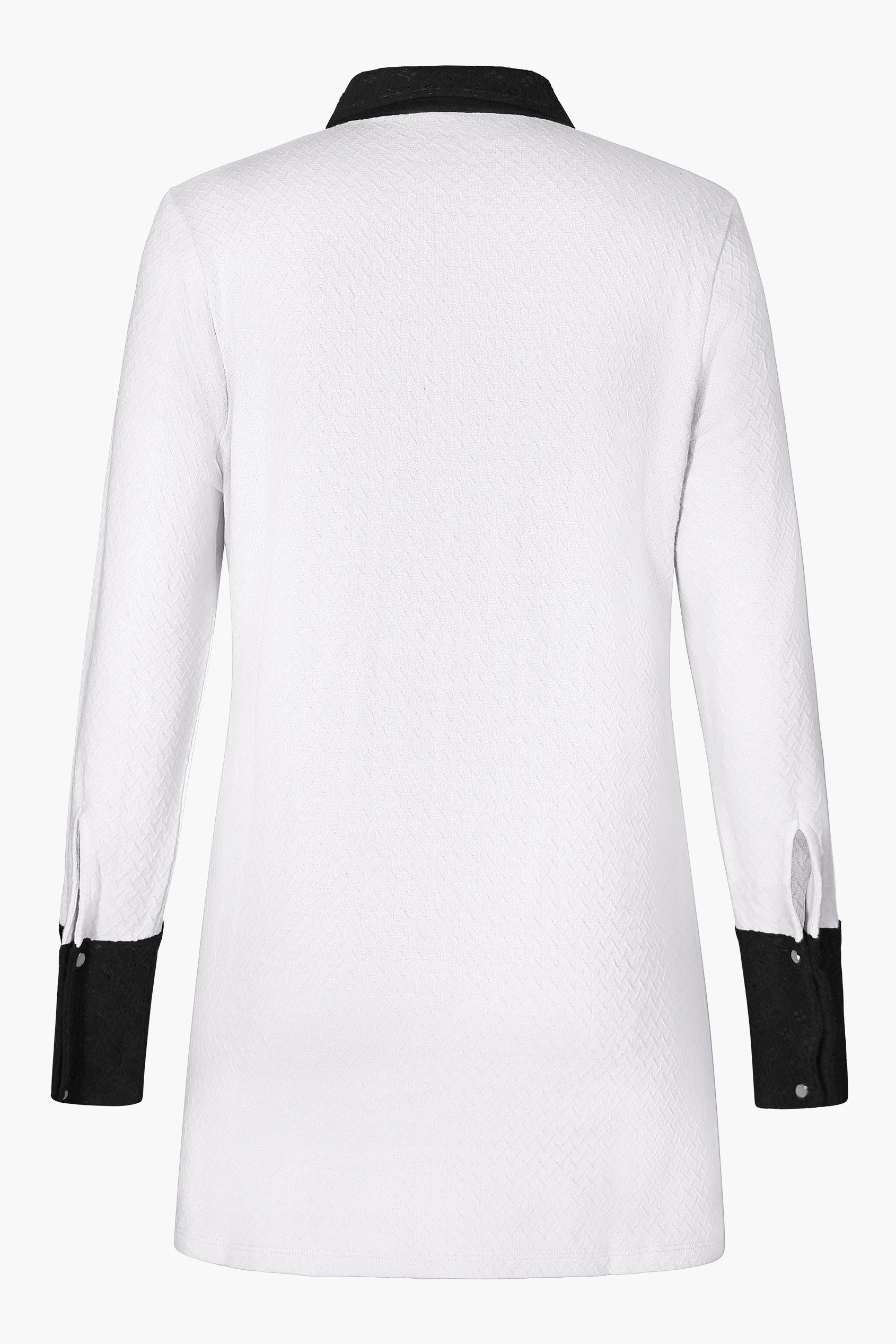 Laced Collar Design Jersey Tailored Shirt Dress