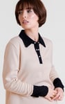 Laced Collar Design Jersey Tailored Shirt Dress