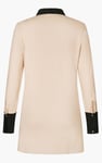Laced Collar Design Jersey Tailored Shirt Dress