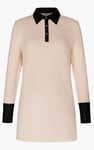 Laced Collar Design Jersey Tailored Shirt Dress