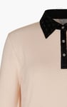 Laced Collar Design Jersey Tailored Shirt Dress