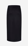 Button Front Ribbed Midi Skirt