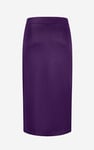 Button Front Ribbed Midi Skirt