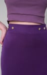 Button Front Ribbed Midi Skirt