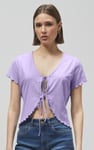 Lettuce Hem Tie Front T-Shirt