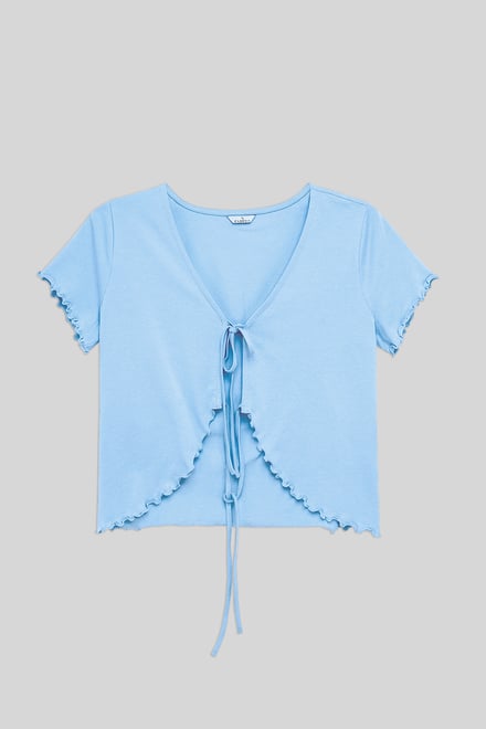 Lettuce Hem Tie Front T-Shirt