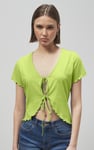 Lettuce Hem Tie Front T-Shirt