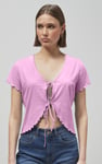 Lettuce Hem Tie Front T-Shirt