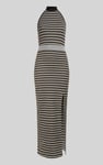 Halter Neck Open Back Rib Long Dress