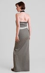 Halter Neck Open Back Rib Long Dress