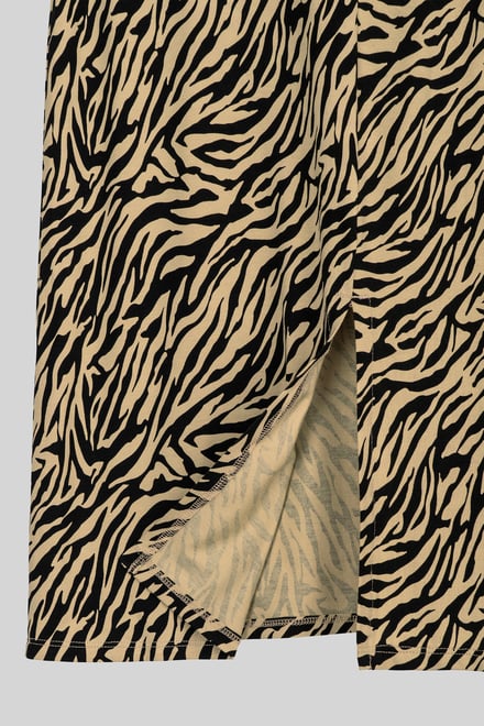 Zebra Print Jersey Midi Skirt