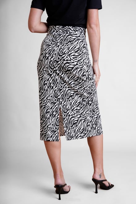 Zebra Print Jersey Midi Skirt