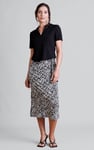 Zebra Print Jersey Midi Skirt