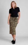 Zebra Print Jersey Midi Skirt