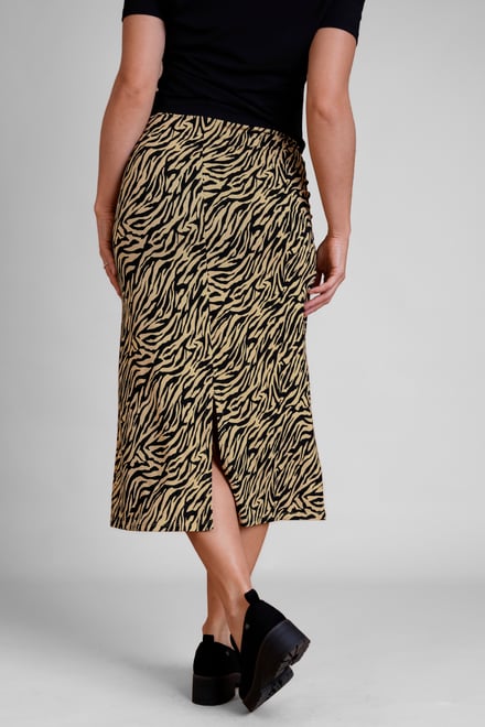 Zebra Print Jersey Midi Skirt