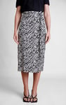 Zebra Print Jersey Midi Skirt
