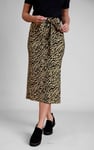 Zebra Print Jersey Midi Skirt