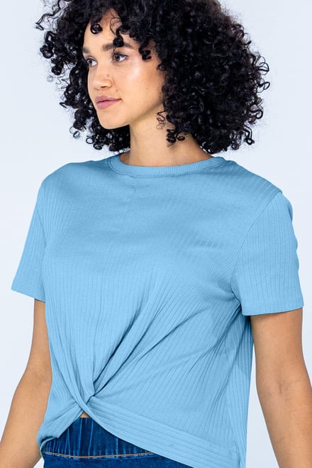 Twisted Hem Front T-Shirt