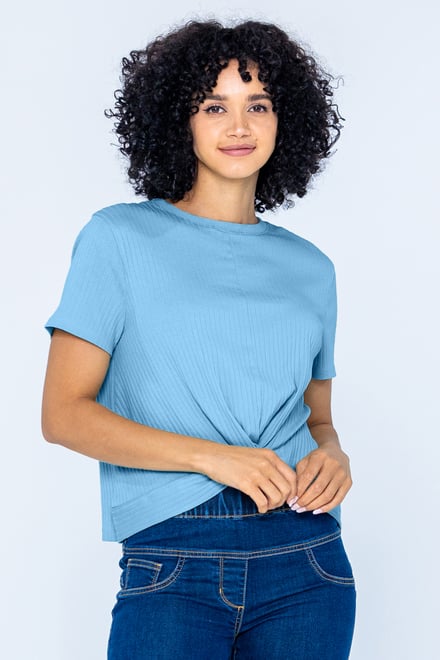 Twisted Hem Front T-Shirt