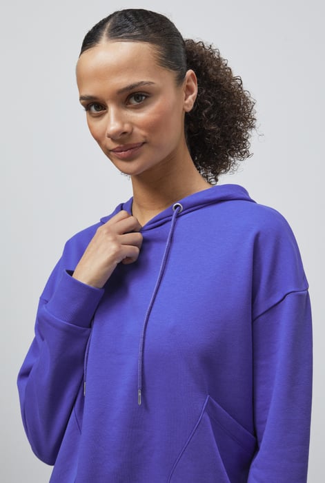 Blue Slanty Patch Pocket Hoodie