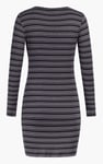 Long Sleeve Rib Jersey V- Neck Mini Dress