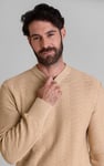 Chevron Textured Crew Neck Jumper