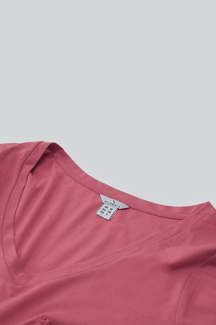 Lace Pocket V-Neck Tee