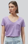Lace Pocket V-Neck Tee