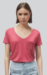 Lace Pocket V-Neck Tee