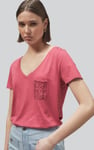 Lace Pocket V-Neck Tee