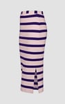 Side Slit Striped Ribbed Jersey Skirt