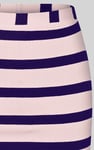 Side Slit Striped Ribbed Jersey Skirt