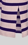 Side Slit Striped Ribbed Jersey Skirt