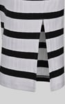 Side Slit Striped Ribbed Jersey Skirt