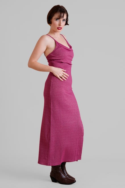 Stretch Jersey Metallic Midi Cami Dress