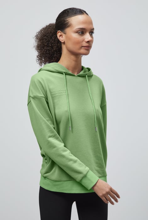 Orange Slogan Life Tonnel Rib Hoodies