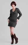Metallic Silver V-Neck Long Sleeve Mini Dress