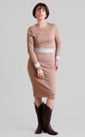 Shiny Silver Metallic Stretch Midi Dress