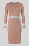 Shiny Silver Metallic Stretch Midi Dress