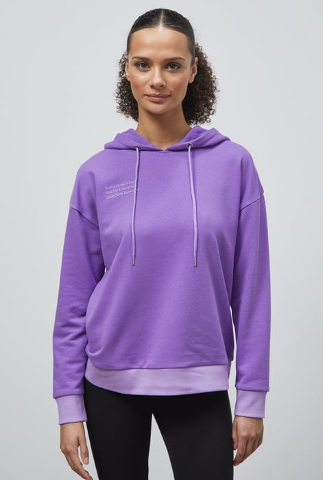 Orange Slogan Life Tonnel Rib Hoodies
