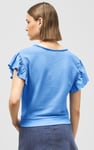 Frill Sleeves Mash Textured Jersey T-Shirt