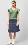 Frill Sleeves Mash Textured Jersey T-Shirt
