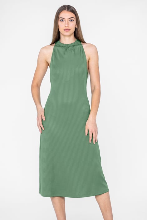 Yellow Halter Neck Dress with Criss-Cross Back