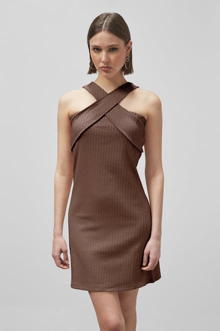 Cross Front Halter Neck dress