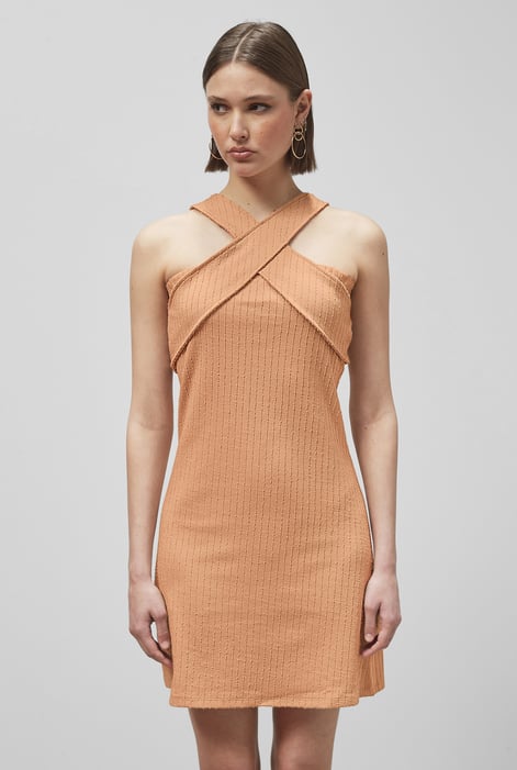 Red Cross Front Halter Neck dress