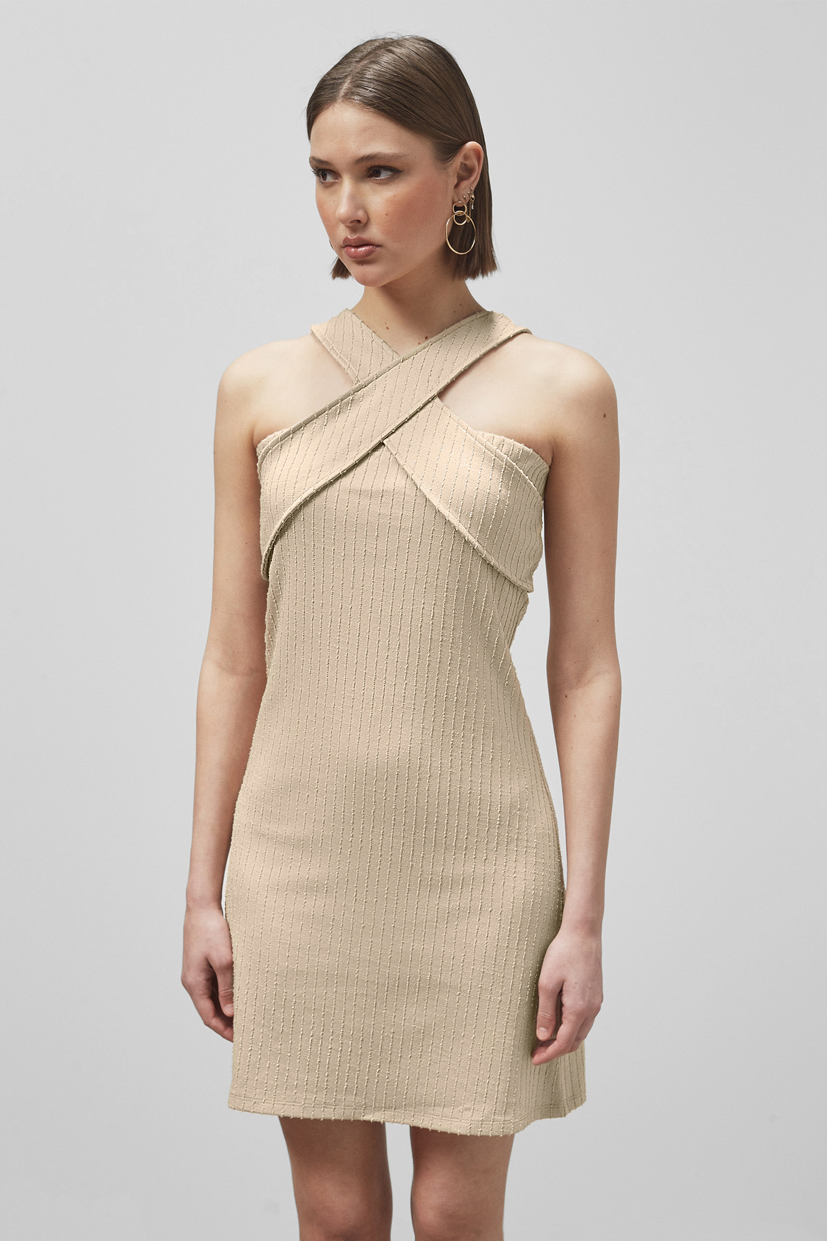 Cross Front Halter Neck dress