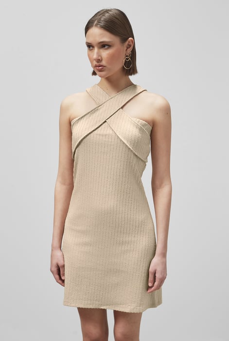 Red Cross Front Halter Neck dress