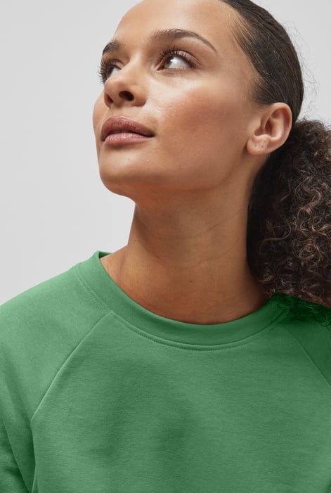Green Raw Edge Sweatshirt